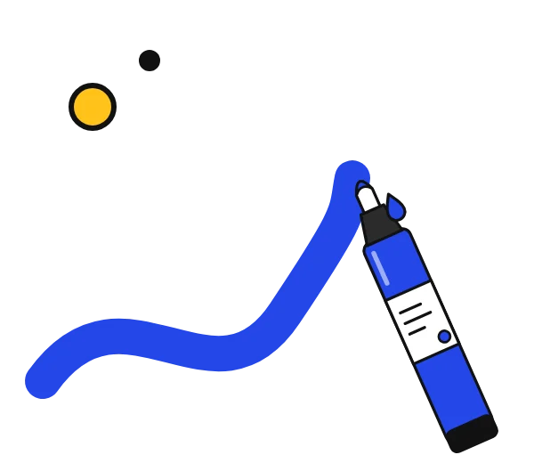 Pentel paint marker: illustration of an acrylic paint marker drawing a bold stroke