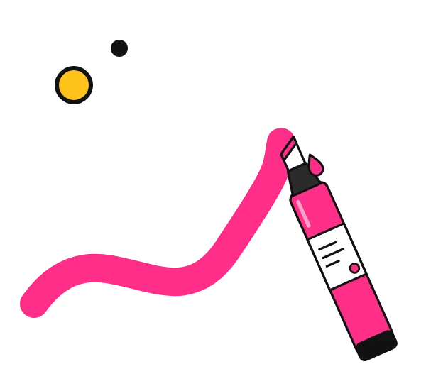 Posca graffiti markers: illustration of an acrylic paint marker drawing a bold stroke
