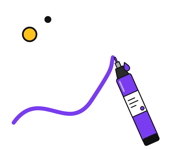 Acrylic markers for coloring books: illustration of an acrylic paint marker drawing a bold stroke