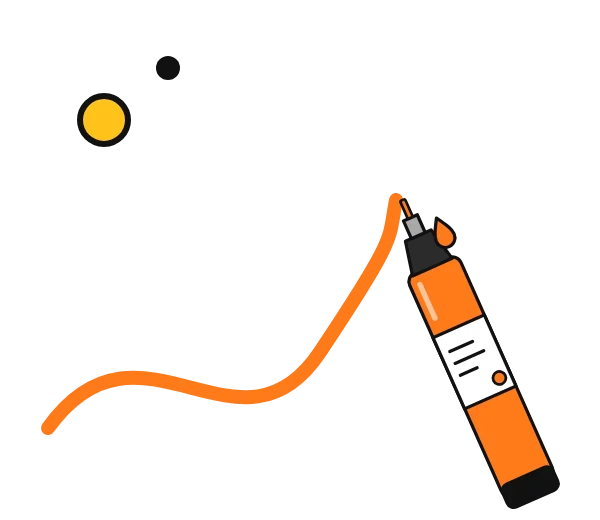 Zeyar paint markers: illustration of an acrylic paint marker drawing a bold stroke