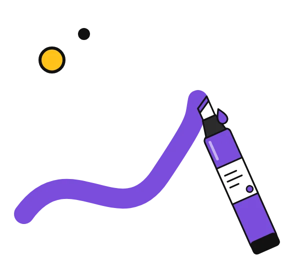 Artist Concept markers, and similar sets: illustration of an acrylic paint marker drawing a bold stroke
