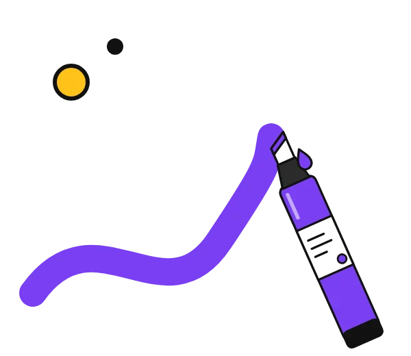 Pebeo acrylic markers: illustration of an acrylic paint marker drawing a bold stroke