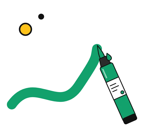 Tanmit acrylic paint markers: illustration of an acrylic paint marker drawing a bold stroke