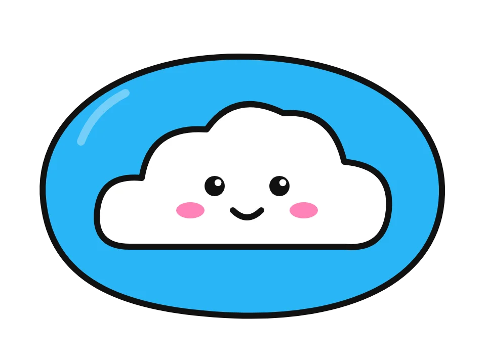 Rain cloud: painted rock design sketch, a cute white cloud with a smiling face