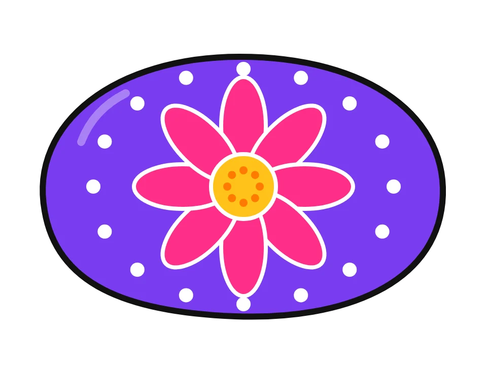 Dotted dragonfly wings: painted rock design sketch, a dotted flower mandala with pink petals